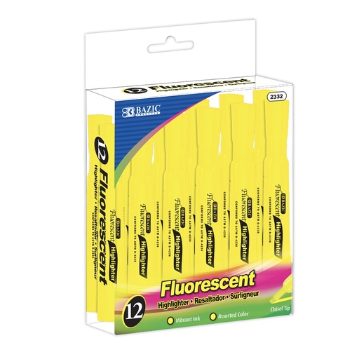 [14717] Marcador Fluorescente Bazic Amarillo