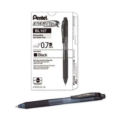 [11234] Pluma Pentel Energel Punta Fina 0.7 mm Retractil Negro
