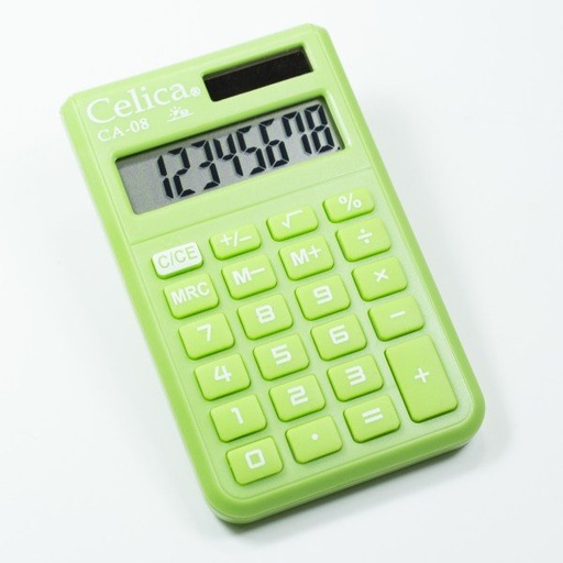 [30356] Calculadora 8 Digitos Bolsillo Celica Verde