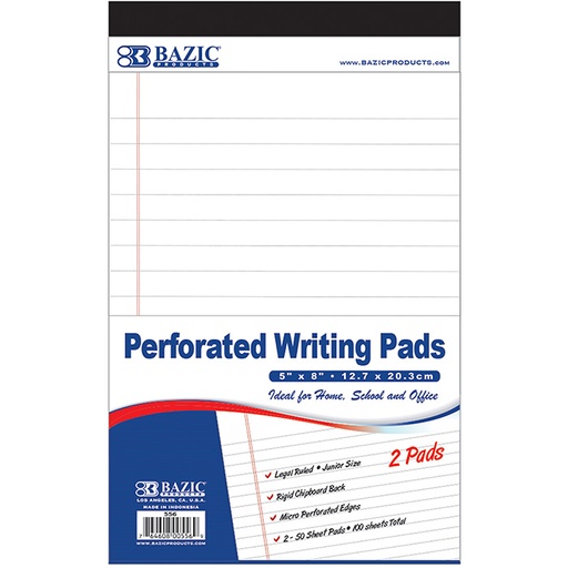[11863] Block Rayas Blanco T/Mediacarta 5X8" 50 Hjs Bazic