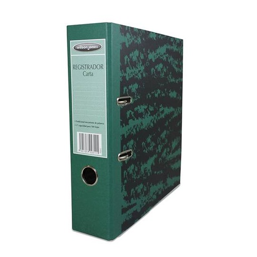 [11042] Carpeta Registradora Archivadora Tamaño Carta Verde Marmoleada Wilson Jones