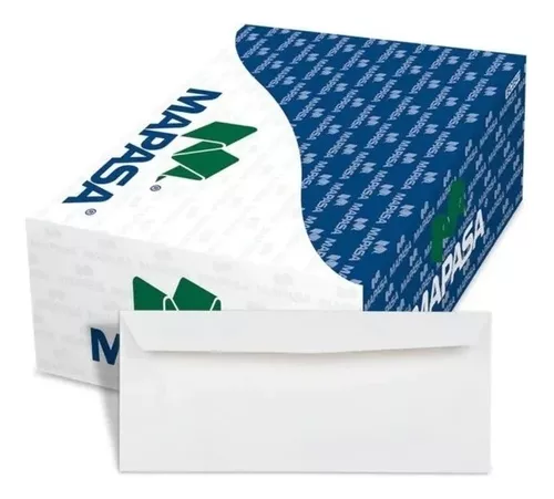 [15507] Sobre Blanco Tamaño Oficio sin Ventana 10.5 cm x 24 cm Mapasa con 100