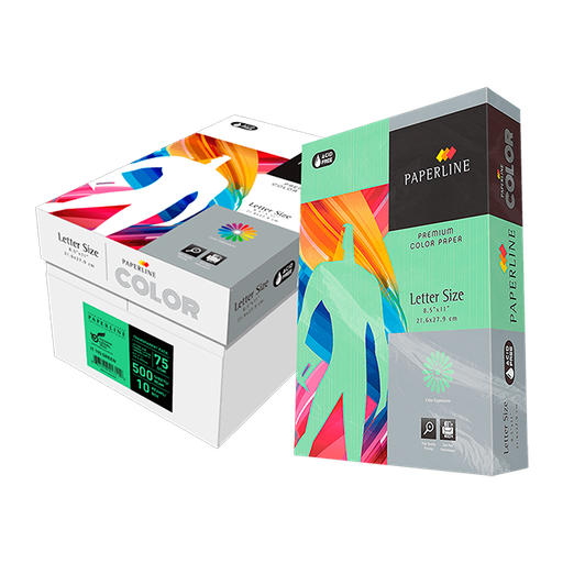 [80113] Papel Bond Tamaño Carta Verde Pastel/Pedimento Paperline 8.5'' x 11" 20 lb con 500 Hojas 