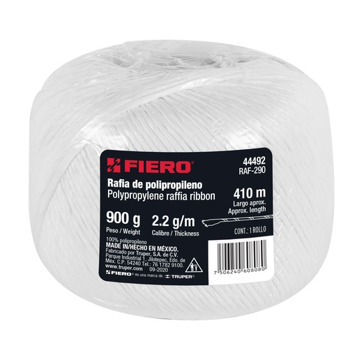 [90330] Rafia Color Blanco Calibre 2.2 G/M Blanca 410m 