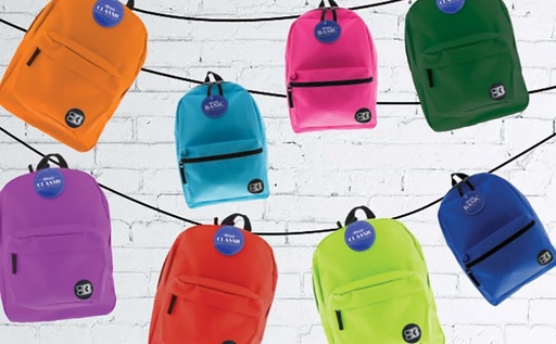 [30563] Mochila Básica 16'' Colores Variados Bazic
