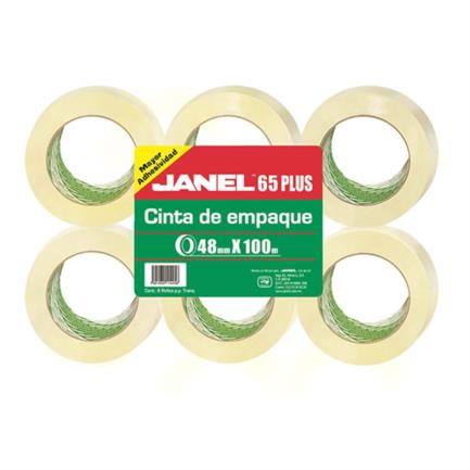 [16612] Cinta Adhesiva de Empaque Transparente 2''(48 mm) x 100 m Janel 
