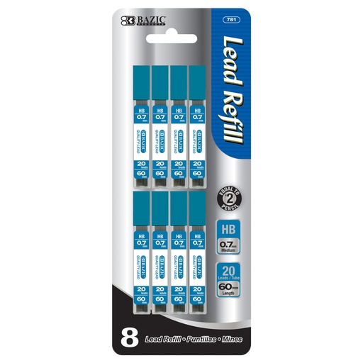 [14966] Puntillas 0.7mm HB C/8 Bazic 