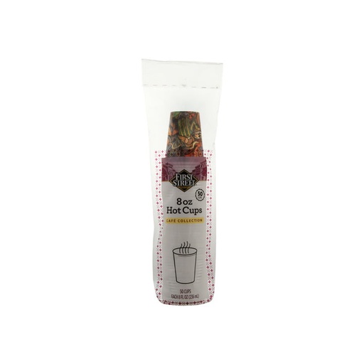 [50625] Vaso de Carton 8OZ P/Caliente C/50 PZAS FIRST STREET   