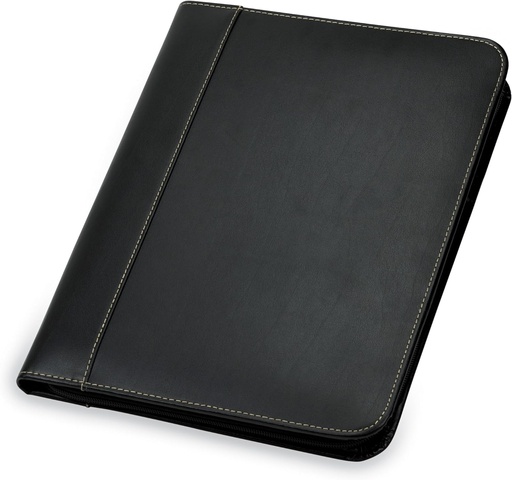 [14692] Carpeta Ejecutiva de Piel Con Zipper Portablock Negro Samsill