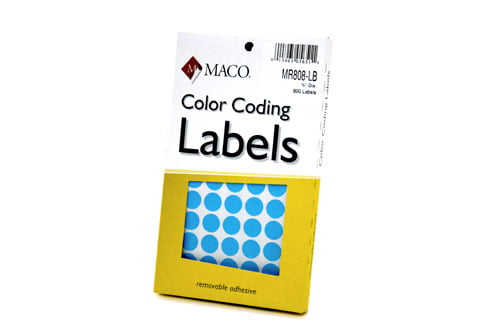 [13831] Etiqueta Redonda 1/2" Azul Claro Maco MAC-MR808-LB con 800                                     