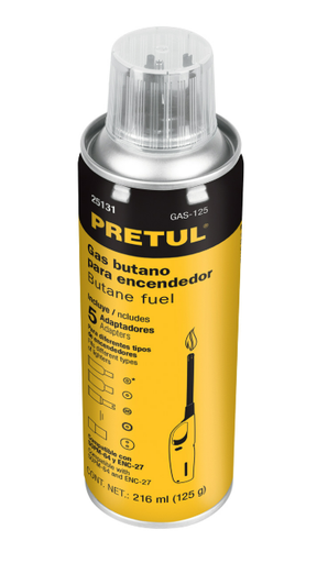 [90931] Gas Butano para Encendedor 216 mL (125 gr) Pretul 