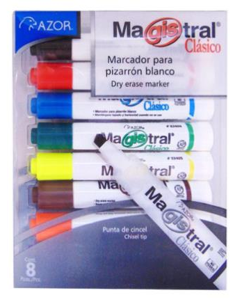 [11832] Marcador Para Pizarron Magistral Kit 8 Colores Surtidos