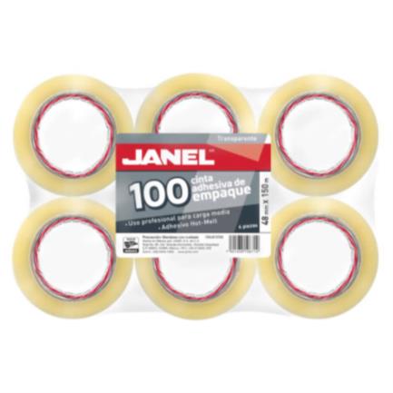 [10164] Cinta Adhesiva de Empaque Transparente 2''(48mm) x 150m Janel 