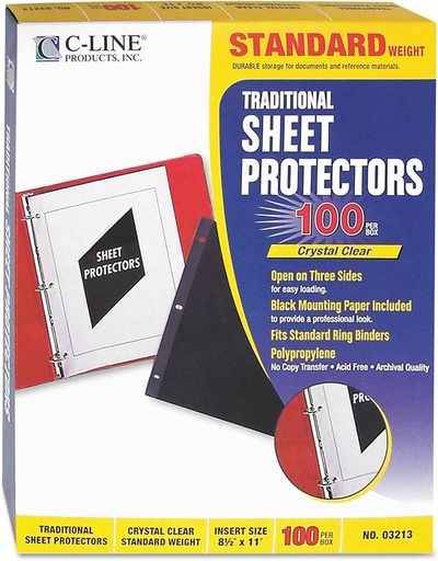[12211] Protector de Hojas para Carpeta 8.5x11" con 100 C-Line 