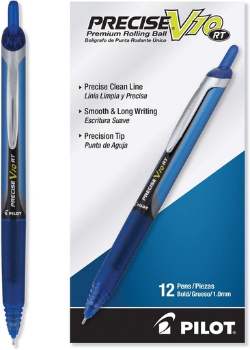 [16669] Pluma Pilot Precise V10RT P.XG. 1.0 mm Azul con 12