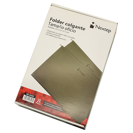 [13619] Folder Colgante Tamaño Oficio Verde con 25 Nextep 