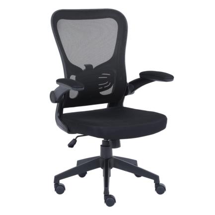 [62185] Silla Ejecutiva de Malla Tela con Descansabrazos Negra Nextep