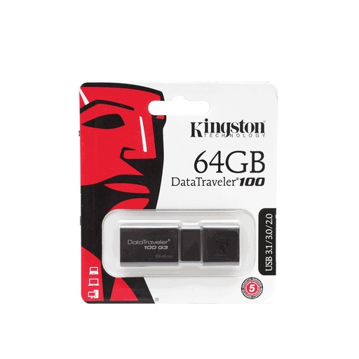 [31345] Memoria USB 3.0 de 64 GB Kingston Data Traveler 100 G3