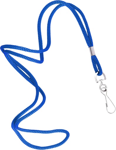 [12457] Cordon para Gafete con Broche Redondo Azul