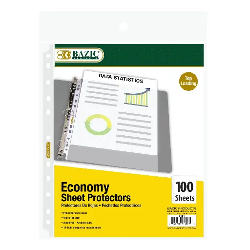 [12732] Protector de Hojas para Carpeta con 100 Bazic 