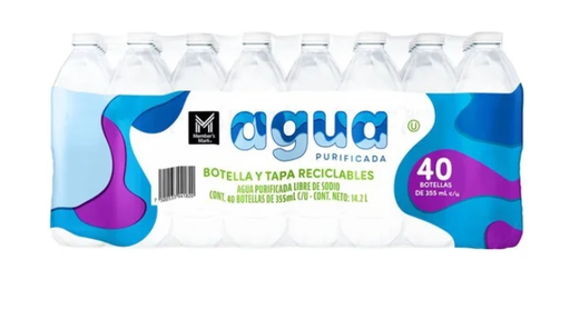 [50350] Botella de Agua 355 mL con 40 Members Mark 
